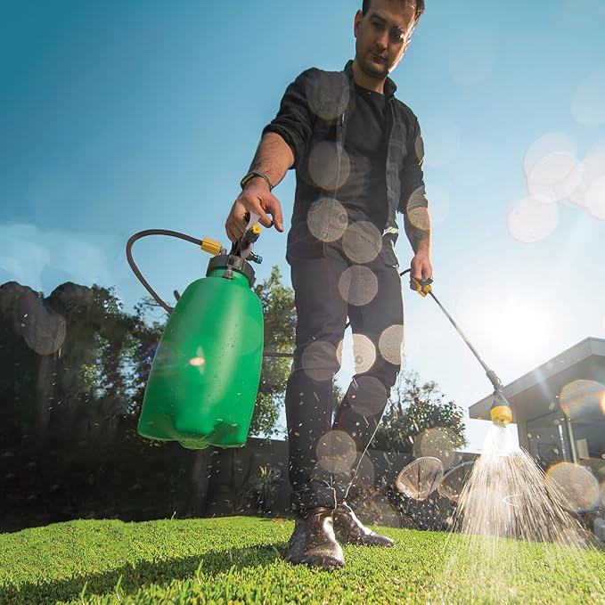 Aussie EzySpray™ 1.3 Gal No-Pump Garden Sprayer – Power Pouch™ Self-Pressurizing, Handheld with 4 Spray Patterns, Comfort Grip Wand, Chemical & Water Use