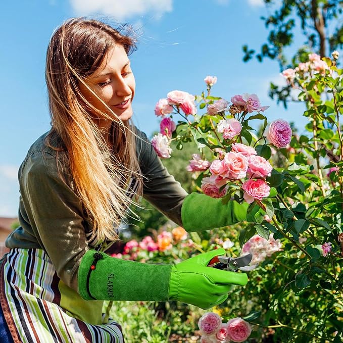 Long Gardening-Gloves Women/Men-Thorn proof Rose Pruning Heavy Duty Gauntlet-XS