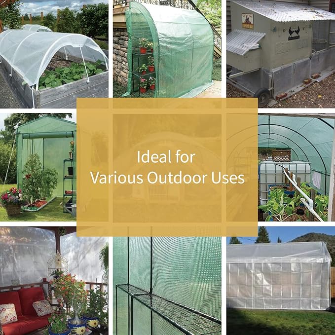 GUARD SHIELD Clear Green Tarp Heavy Duty 6x8 Feet Waterproof for Greenhouse Outdoor Garden Poly Cover UV Resistant 3x3 Weave 10mil (2-Pack)