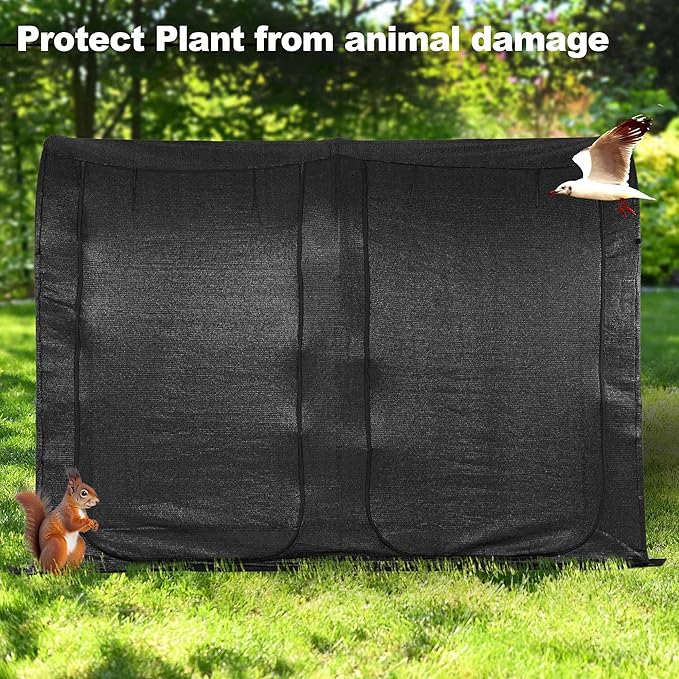Large Tunnel 8.2'x4' Sunshade Cloth Gardening Net,Easy Set up 6FT Tall Crops Shade Net Cover, UV Resistant Plant 80% Sunblock Net for Vegetables,Fruits and Mini Flower Pot with Stakes and Carry