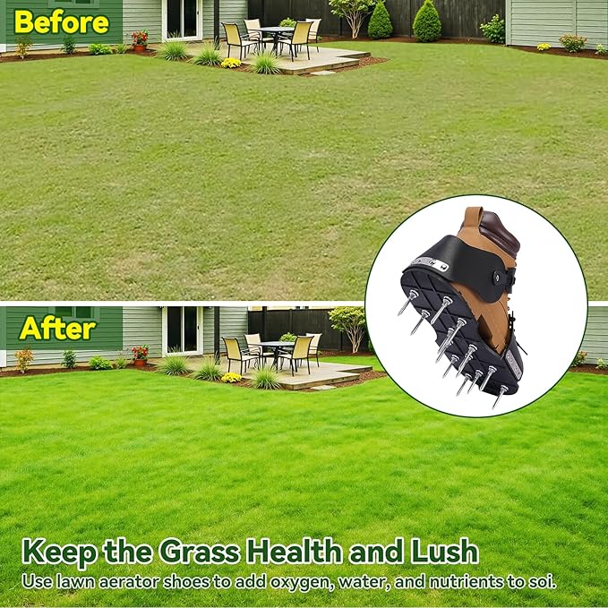 HFH Lawn Aerator Shoes for Grass,Aeration Shoes for Lawn,Spike Shoes for Lawn Aerating (Shoelace)