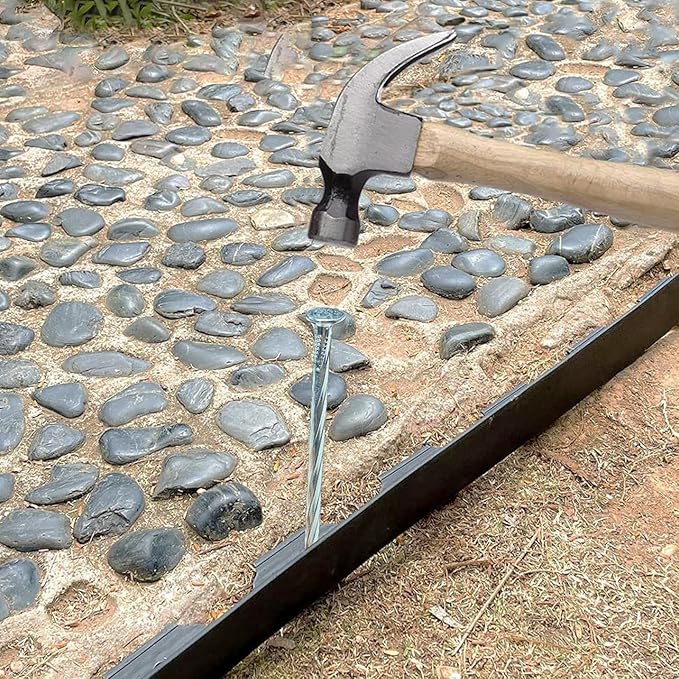 Artificial Turf Stakes Galvanized Spiral Landscape Spikes 8IN Weed Barrier Fabric Stakes for Paver Edging, Gardening Lawn Edging, Carpentry and More (55 PC)