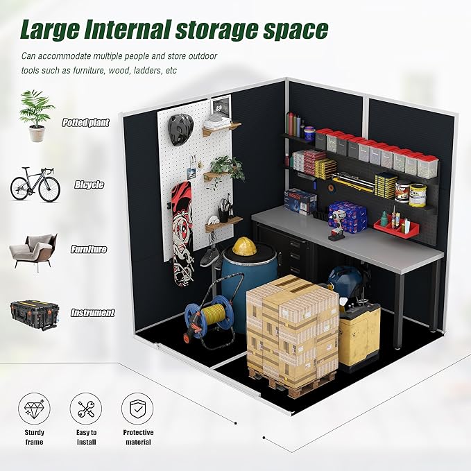 Outdoor Storage Shed 6x6 FT, Resin Shed with Floor & Window, Lockable Door, Vents, Outside Sheds & Garden Shed for Patio Furniture, Gardening Tools, Pool Equipment (Dark Gray, 6 * 6ft)