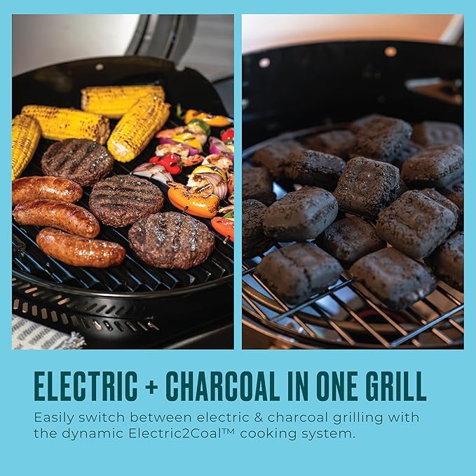 Bistro Pro Electric Grill & Griddle + Charcoal Mode, Black - 25302145