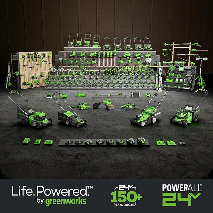 Greenworks 48V (2 x 24V) 20" Brushless Cordless (Push) Lawn Mower (LED Headlight), (2) 4.0Ah Batteries and Dual Port Rapid Charger Included (125+ Compatible Tools)