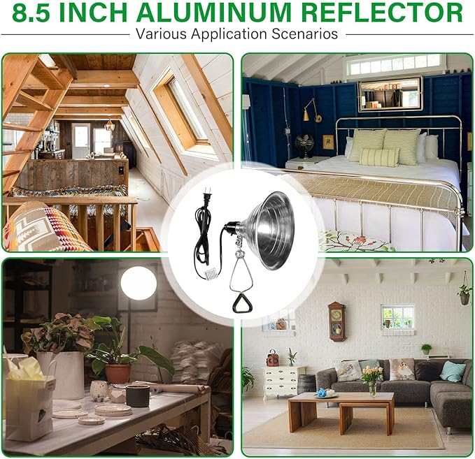 Simple Deluxe GP-093 6-Pack Clamp Lamp Light with 8.5 Inch Aluminum Reflector up to 150 Watt E26 (no Bulb Included), 6 Feet Cord