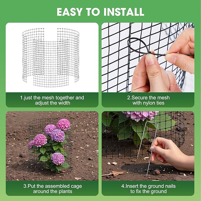 9 PCS Plant Protectors from Animals,12x12 Inch Heavy Duty Metal Plant Cages, Garden Cage to Keep Animals Out, Garden Wire Mesh Protection from Rabbit Chicken Squirrel Tree, Vegetables, Flowers