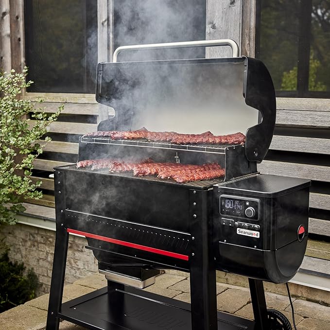 Weber Searwood XL 600 Wood Pellet Smoker Grill with Wi-Fi and Bluetooth Connectivity, 36 Inches, Black