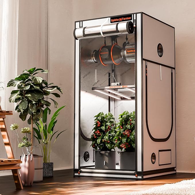 Spider Farmer Pro Series 3x3 Grow Tent, 36"x36"x72" with Roll-up Door, Observation Window Floor Tray, 2000D Thicken Mylar Canvas, 3x3x6 for Hydroponic Indoor Growing for SF4000, SE3000, G3000