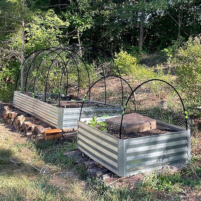 Greenhouse Hoops Grow Tunnel, 5 Sets of 7FT Garden Hoops for Raised Beds, Rust-Proof Fiberglass Frame for Garden Netting, Greenhouse Kit, Plant Shade Cloth, Plant Row Cover, 25 pcs