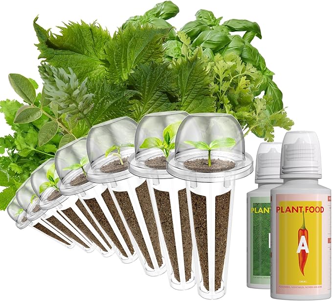 Gourmet Herb Seeds Pod Kit for AeroGarden, idoo, Ahopegarden, MUFGA Hydroponics Garden Include Cilantro, Basil, Parsley, Mint, Liquorice, 7-Pods, 350+ Seeds