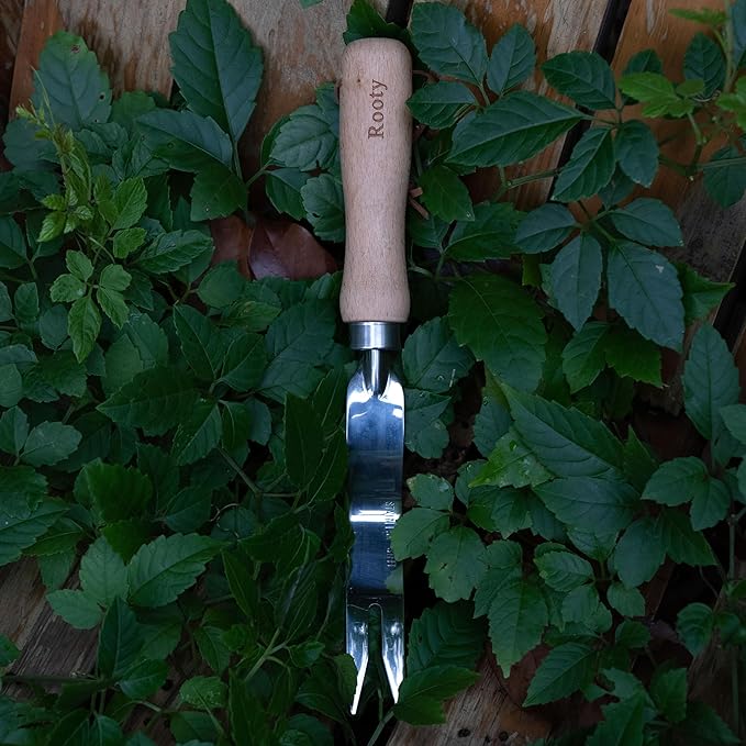 Rooty Gardening Dandelion Weeder Tool with Stainless Steel, Wooden Handle,Easy for Garden Weeding Removal,Weed Puller/Rust Resisitant