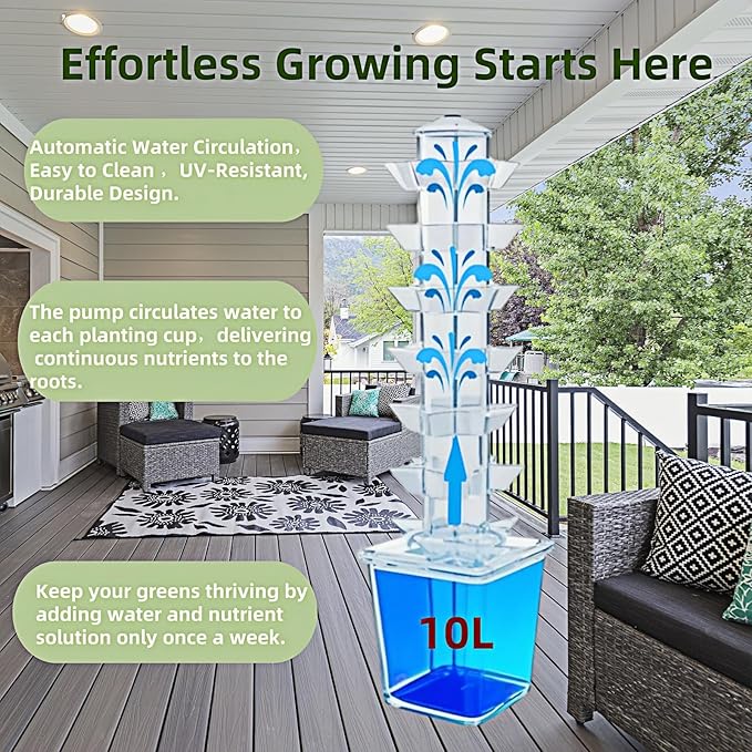 Hydroponic Growing System Kit – Indoor Vertical Hydroponic Garden Tower, 35 Planting Pods,Indoor Herb Garden,Lettuce Vegetables Hydroponic Growing Kit