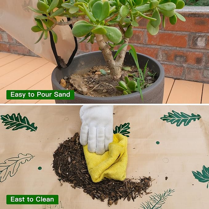 2PCS 3x3FT Repotting Mat for Indoor Plants, Heavy Duty Thickened Gardening Mat, Waterproof Plant Transplanting Potting Tray Foldable