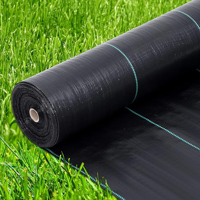 6.5ft x 330ft Weed Barrier Landscape Fabric Heavy Duty, Premium 3.2oz Ground Cover Weed Block Gardening Mat, Easy Setup & Superior Weed Control