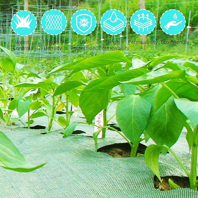 6ft X 300ft Weed Barrier Landscape Fabric Heavy Duty, Premium 3.2oz Ground Cover Weed Block Gardening Mat, Easy Setup & Superior Weed Control, for Erosion Control, Weed Barrier
