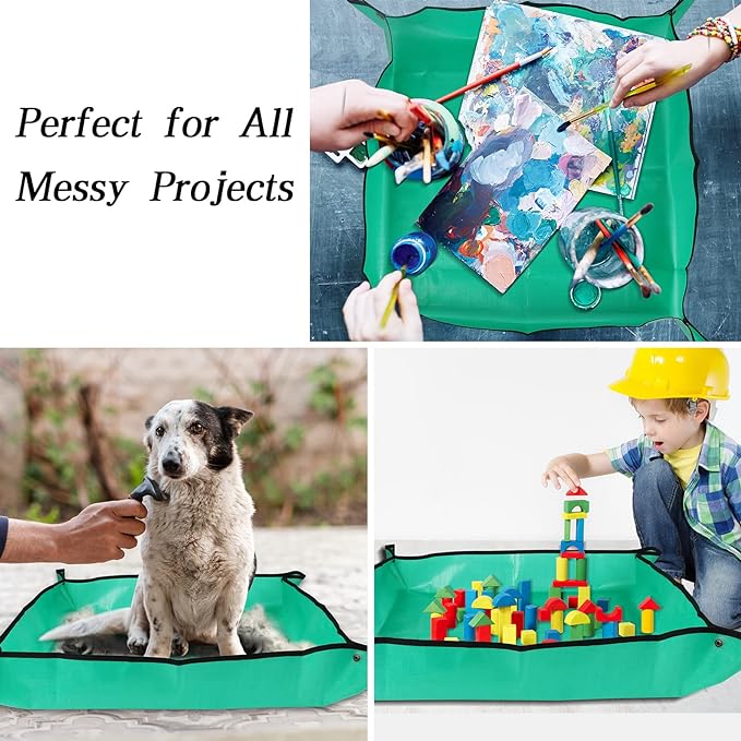 Azureblue Large Plant Repotting Mat, Waterproof Repotting Tray for Indoor Plants Potting Soil, Gardening Tray Mat, Portable Potting Tray Soil Mat for Indoor House Plants Succulents Orchid