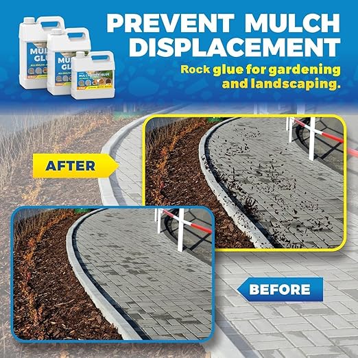 Make 166oz Rock Glue for Landscaping, Concentrated Mulch Glue, Gravel Binder for Pea Gravel, Bark, Waterproof Clear Outdoor Mulch Anchor, Stone Stabilizer for Paths, Patios, Driveways & Garden Border