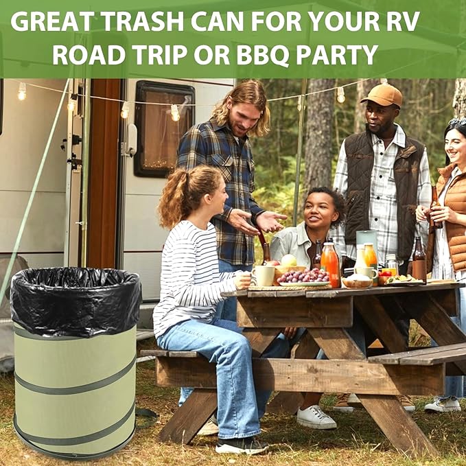YUDI & GARDEN 45 Gallon Hard Bottom Collapsible Garden Bag|Collapsible Trash Can|Camping Trash Can, for Collecting Weeds or Party and Yard Waste