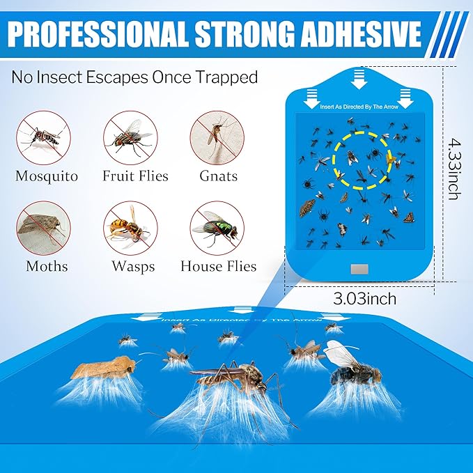 Qualirey 25 Pack Fly Trap Refill Cartridges Compatible with Raid/STEM/Wondercide Flying Insect Traps, Light Trap Refills Strong Glue Card for Fly Insect Bug Mosquito Gnat Traps Indoor
