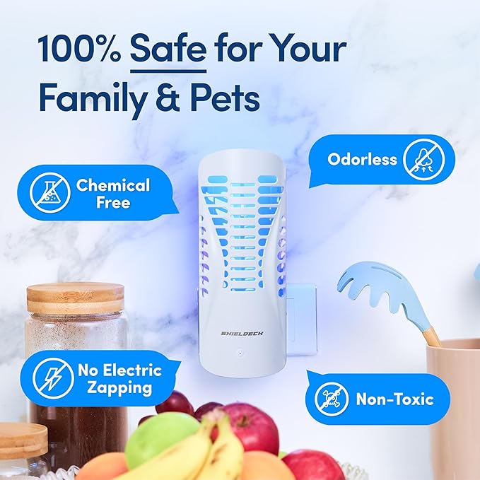 Fruit Fly Traps for Indoors (1 Device + 5 Refills) - Flying Insect Trap Plug in Bug Zapper Indoor, Gnat Trap and Mosquito Trap, Bug Catcher Traps with UV Light Fly Trap Indoor Bug Zapper