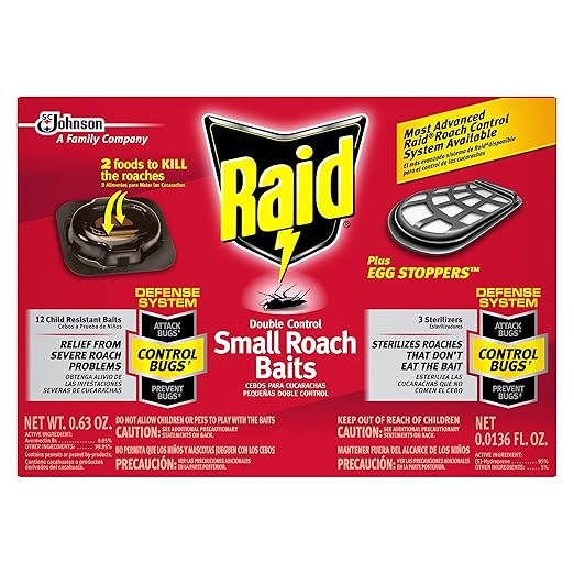 Raid Double Control Small Roach Baits Plus Egg Stopper 12 Count (Pack of 2)