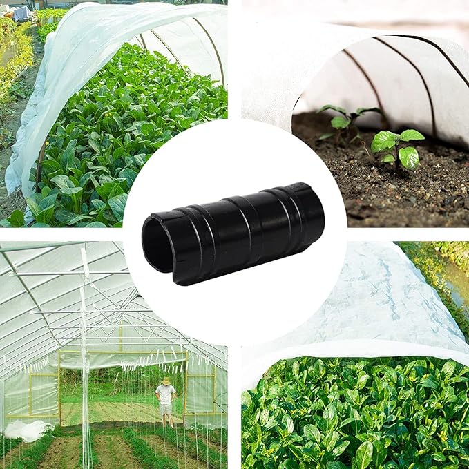 60PCS Greenhouse Clips 1 1/4 Inch Greenhouse Clamps Black Plastic Clamps Garden Buildings Tube Clips for PVC Pipe Greenhouse Films, Sunshade Nets, Row Covers, Shelters, Farming, Gardening