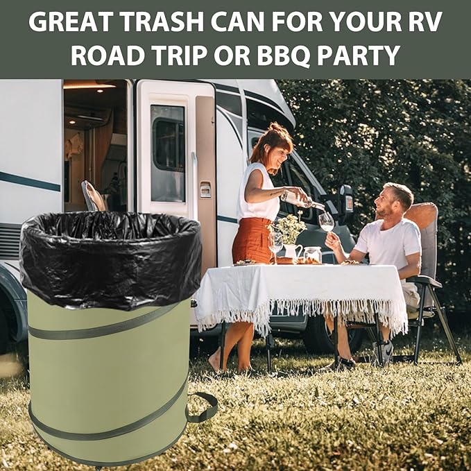 YUDI & GARDEN 45 Gallon Collapsible Garden Bag|Collapsible Trash Can|Camping Trash Can, Use for Gardening Cleanup or Party Waste and Outdoor Activities