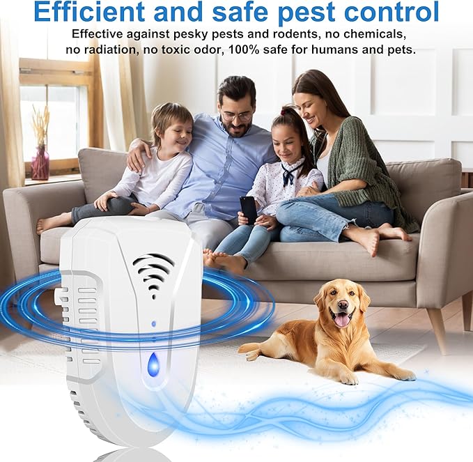 2025 Upgraded Ultrasonic Pest Repeller 6 Pack, Mouse Repellent Indoor Ultrasonic Plug in, Pest Control for Bugs Roaches Insects Mice Spiders Flies Cockroach Rodent Rat