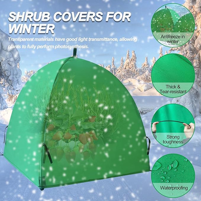50″*50″*40″ Winter Plant Warm Covers - Raised Bed Cover, Garden Row Accelerator, Warm Tent Freeze Protection Humidity Domes for Germination, Seedling Propagation Protecting Plants from Animals 2PCS