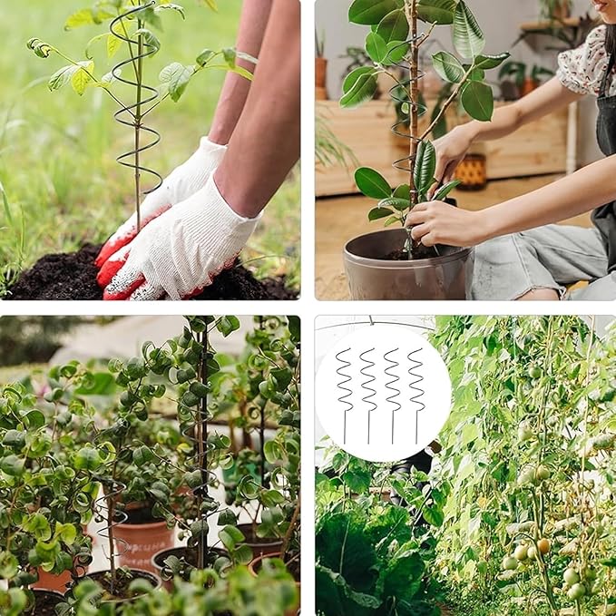 Tomato Twist Stake, Twisted Tomato Stakes Plant Supports, Tomato Cages Climbing Stake, Plant Support for Potted Plants Tomato Rose Vine, Plant Support Stakes for Potted Plants (10pcs)