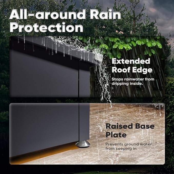 Quictent 150 Gallon Metal Outdoor Deck Box with Hydraulic Lid, Easy Assemble Waterproof Weather-Resistant Storage Bin, 660LBS Capacity for Patio/Garden/Poolside, Grey