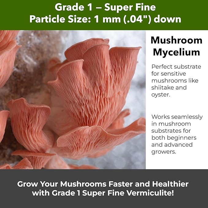 Organic Superfine Vermiculite for Indoor Gardening Plants and Mushrooms – Enhances Soil Aeration, Seed Germination, Rooting Cuttings – Small Packages and Bulk (Vermiculite Grade 1 - Superfine, 20 qts)