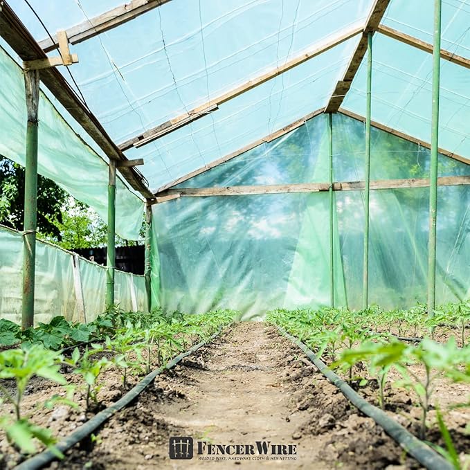 Fencer Wire 6 mil Clear Greenhouse Plastic Sheeting UV Resistant Polyethylene Greenhouse Film, Hoop House Cover for Horticulture, Gardening, Farming and Agriculture 90% Light Transmittance, 32β x 50β
