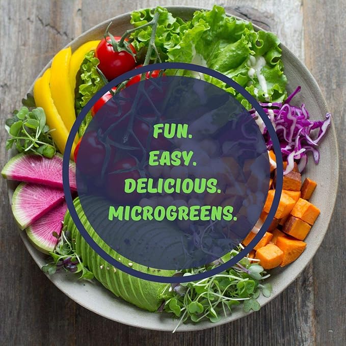 Self Watering Indoor Microgreens Kit - Soil and Hydroponic Combo Pack - Complete Microgreens Growing Kit for Vegetable Seeds & Herb Seeds - Broccoli Seeds, Radish, Chard Seeds, Cilantro Seeds, & More