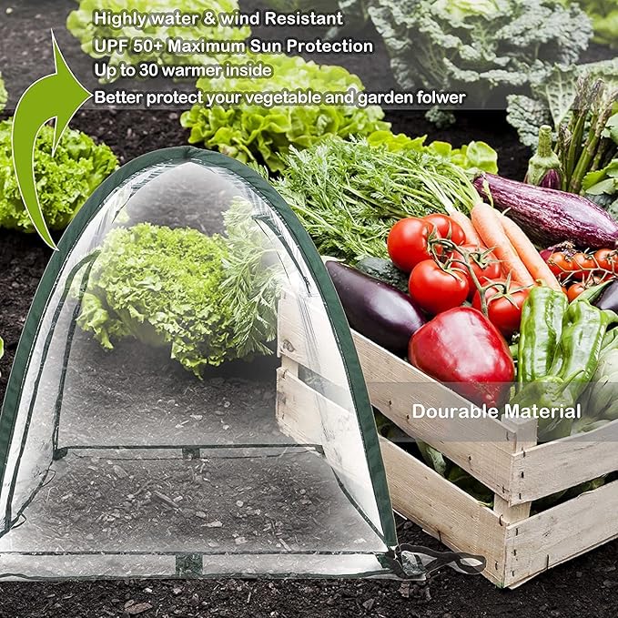 porayhut Pop Up Greenhouse Cover Flower House,Pack of 2,Mini Gardening Plant Sunshine Room,Backyard PVC Cover for Cold Frost Protector Gardening Plants