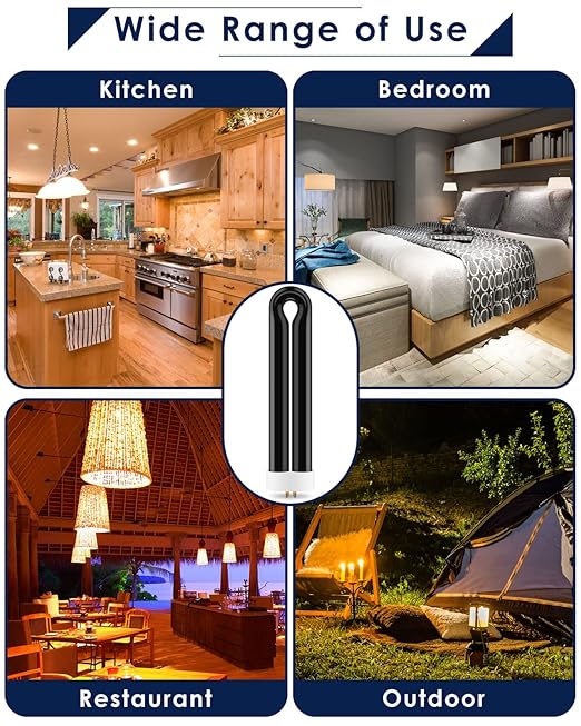 PACETAP 2Pack FUL15W BL Replacement Bulbs with 4 Pin Base, Indoor Outdoor 15W U Shape Lamp Tube Compatible with T6 T8 T9(Black)