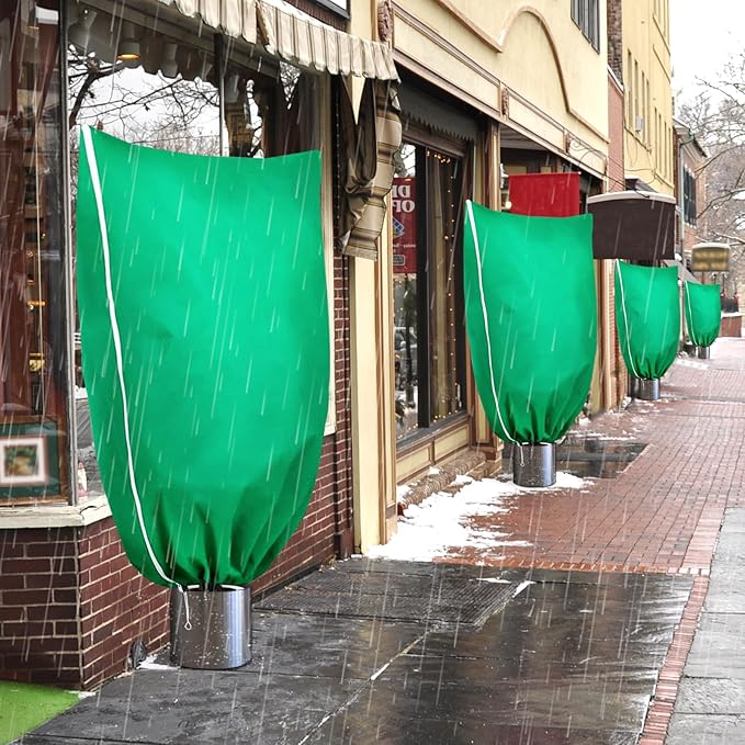 Plant Covers Freeze Protection, 2 Pack Tree Covers for Winter Cold Weather Frost Blankets for Outdoor Plants Fruit Tree, 47.2" X 70.8" Shrubs Trees Jacket Covers Bags with Zipper Drawstring