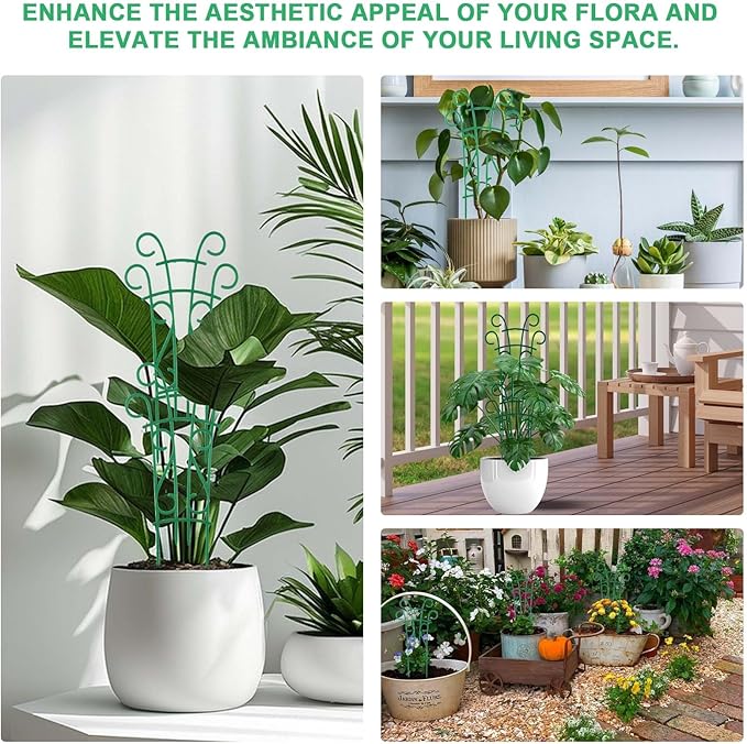 Plant Trellis for Potted Plants 4 Pack Stackable Indoor Outdoor Climbing Houseplant Support with Garden Wire for Pothos Hoya Ivy Flower