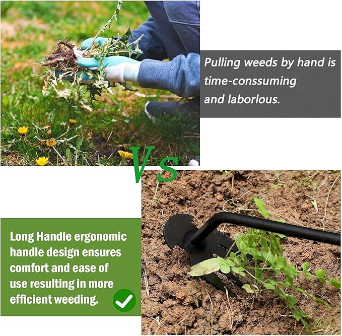 Weed Pulling Tool Garden Uprooting Weeding Tool, Weed Puller Tool, 2025 New Portable Garden Weeding Tool, 15.7in Weeder Tool, 4 Teeth Weeding Artifact Uprooting Weeding Tool Black