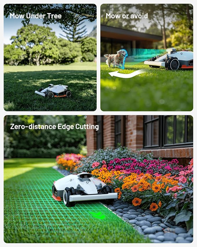 LUBA 2 AWD 3000X Robot Lawn Mower with Replacement Blades, Mowing 0.75 Acre, All-Wheel-Drive for 80% Slope, UltraSense AI Vision & RTK Auto-Mapping, 1.0"-2.7" Adjustable Cutting Height