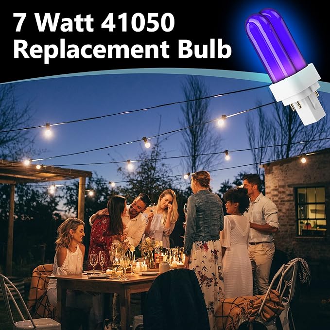 2 Pack Bug Zapper Replacement Fluorescent Bulbs, 41050 Bulbs Compatible with DynaTrap DT1050 DT1100 DT1250, 7W UV Light Ultraviolet Mosquito Killer Lamp, 1/2 Acre Trap Replacement Bulb
