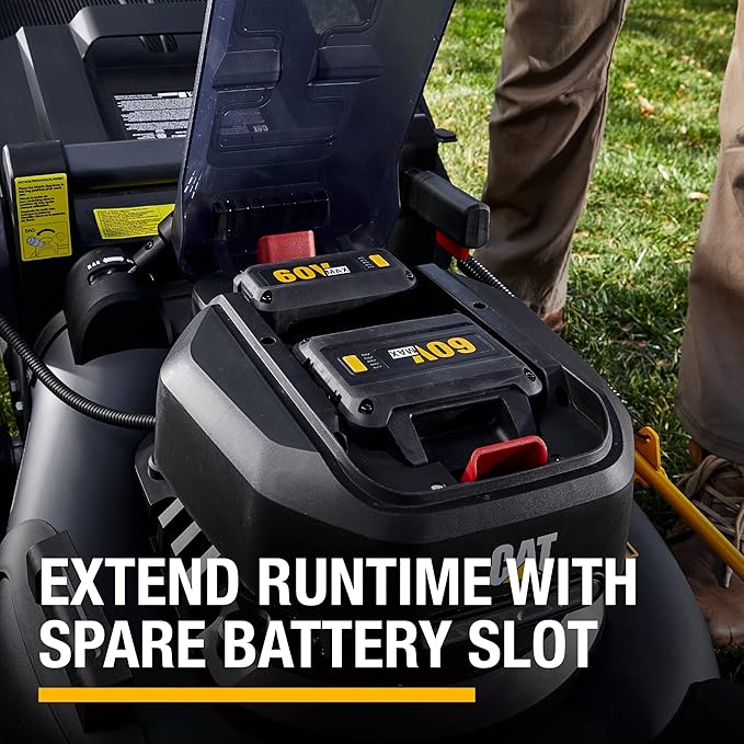 Cat DG671 60V 21” Self-Propelled Cordless Lawn Mower 3-In-1 Cutting Modes, Brushless Battery Lawn Mower with TorqLogic, Easy-Adapt Self-Propelled Lawn Mower – Battery & Charger Included