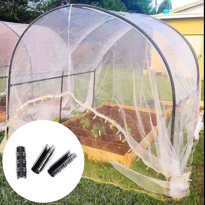 60PCS Greenhouse Clips 1 1/4 Inch Greenhouse Clamps Black Plastic Clamps Garden Buildings Tube Clips for PVC Pipe Greenhouse Films, Sunshade Nets, Row Covers, Shelters, Farming, Gardening
