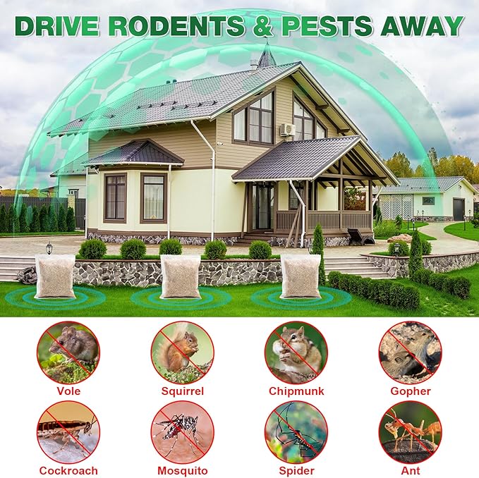 Rodent Repellent, 16 Pack Natural Mouse Repellent Pouches - Peppermint Oil to Repel Rodents Rats Squirrel, Outdoor Indoor Mice Repellent for House Garage Basement RV Car
