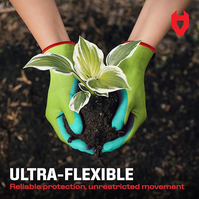NoCry Premium Womens Gardening Gloves with Strong Non-Slip Grip — 100% Breathable, Superior Dexterity — Perfect Eco Friendly Garden Gloves for Women Womens Garden Gloves or Gardening Gloves for Women