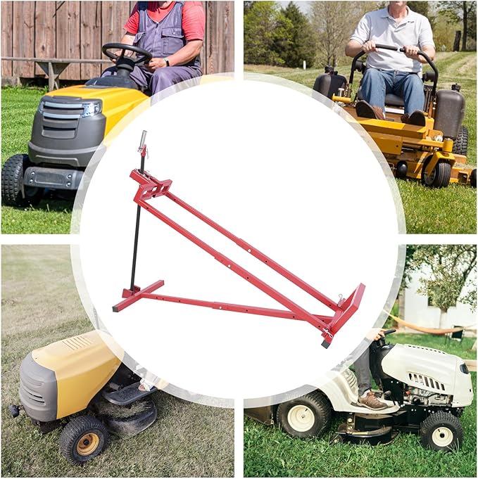 Lawn Mower Lift, 880Lbs Lawn Mower Lift Carbon Steel Lift Jack Freestanding Lawnmower Lift Tool Adjustable Lawnmower Lifts w/o Wheel for Garden Tractors All-Terrain Maintenance and Repair