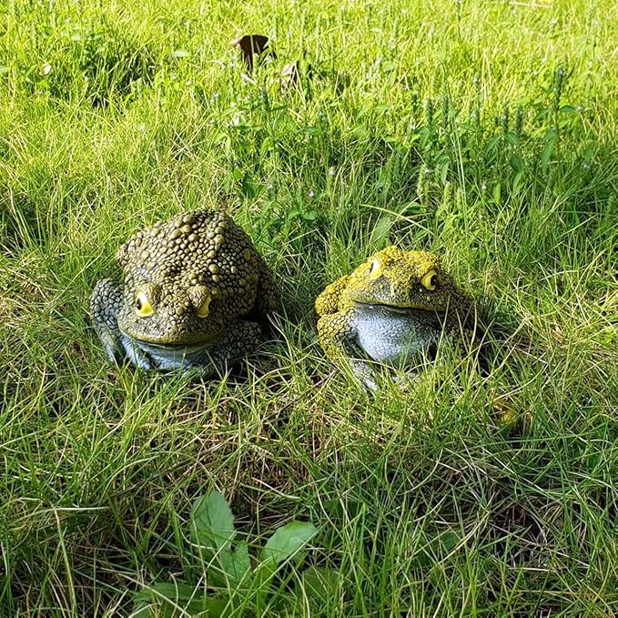 Resin Frog Toad Statues Garden Sculptures, Yard Art Decorations for Outdoor Gardens, Patios, Lawns, Floating Pond Figurine