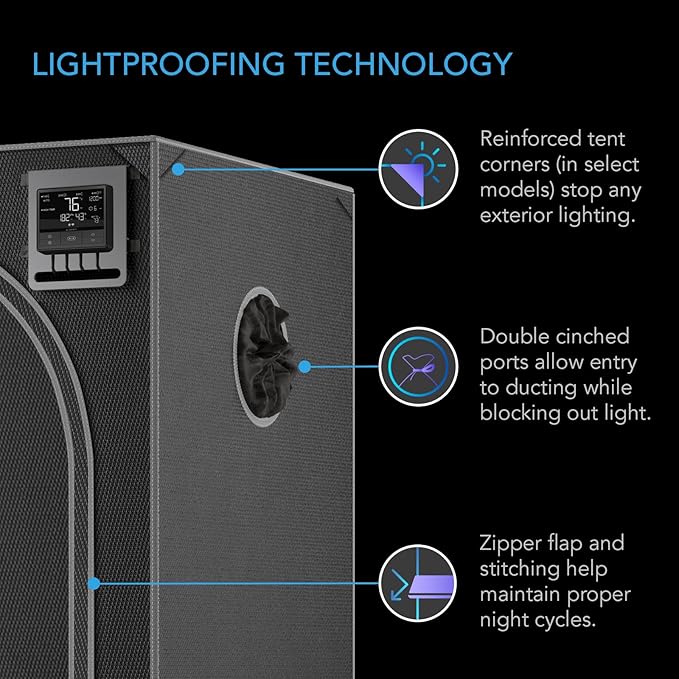 AC Infinity CLOUDLAB 899 Advance Grow Tent, 96"x96"x80" Thickest 1 in. Poles, Highest Density 2000D Diamond Mylar Canvas, 8x8 for Hydroponics Indoor Growing
