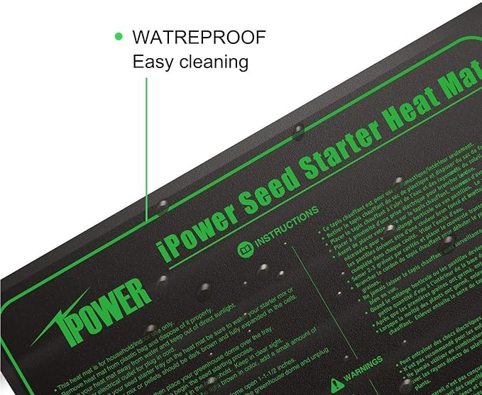 iPower 10" x 20" Waterproof Durable Seedling Heat Mat Warm Hydroponic Plant for Indoor Gardening Germination Starting